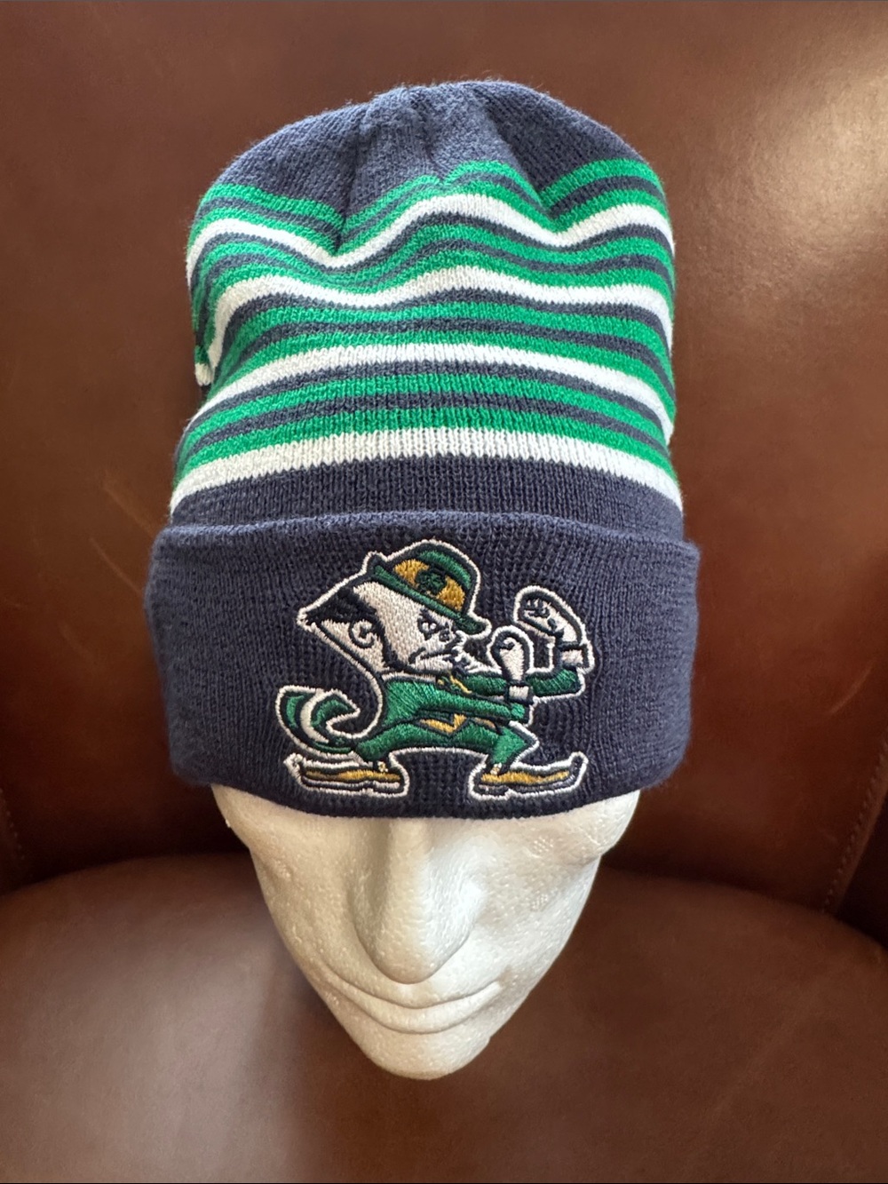 NWT Notre Dame Fighting Irish NCAA Knit Beanie Cuffed Embroidered Adult Hat ND